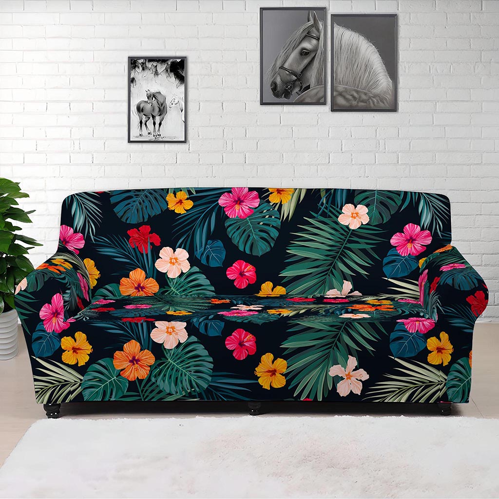 Tropical Flowers Hawaii Pattern Print Sofa Cover