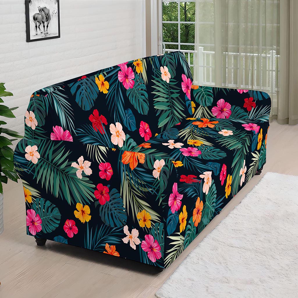 Tropical Flowers Hawaii Pattern Print Sofa Cover