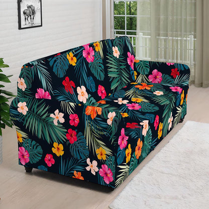 Tropical Flowers Hawaii Pattern Print Sofa Cover