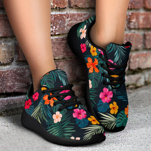 Tropical Flowers Hawaii Pattern Print Sport Shoes GearFrost