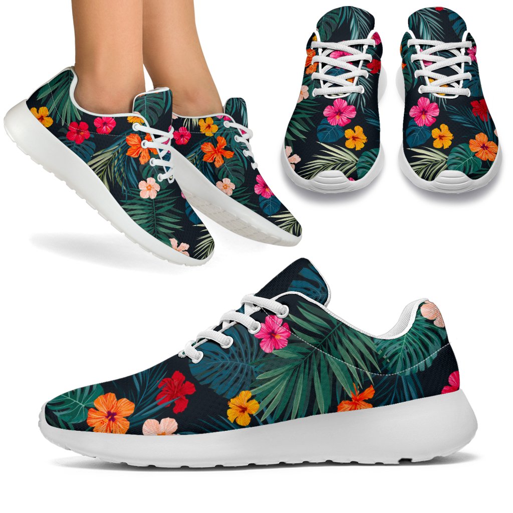 Tropical Flowers Hawaii Pattern Print Sport Shoes GearFrost