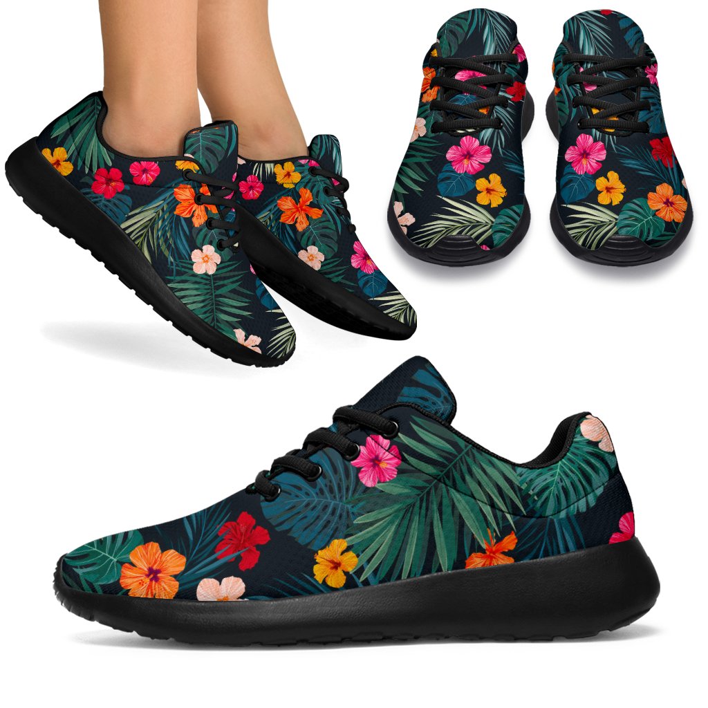 Tropical Flowers Hawaii Pattern Print Sport Shoes GearFrost