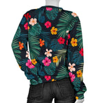 Tropical Flowers Hawaii Pattern Print Women's Crewneck Sweatshirt GearFrost