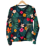 Tropical Flowers Hawaii Pattern Print Women's Crewneck Sweatshirt GearFrost
