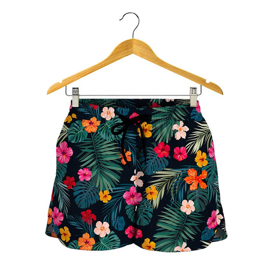 Tropical Flowers Hawaii Pattern Print Women's Shorts