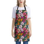 Tropical Flowers Pattern Print Apron