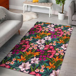 Tropical Flowers Pattern Print Area Rug GearFrost