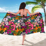 Tropical Flowers Pattern Print Beach Sarong Wrap