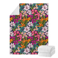 Tropical Flowers Pattern Print Blanket