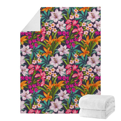 Tropical Flowers Pattern Print Blanket