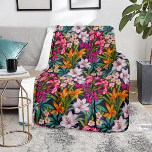 Tropical Flowers Pattern Print Blanket