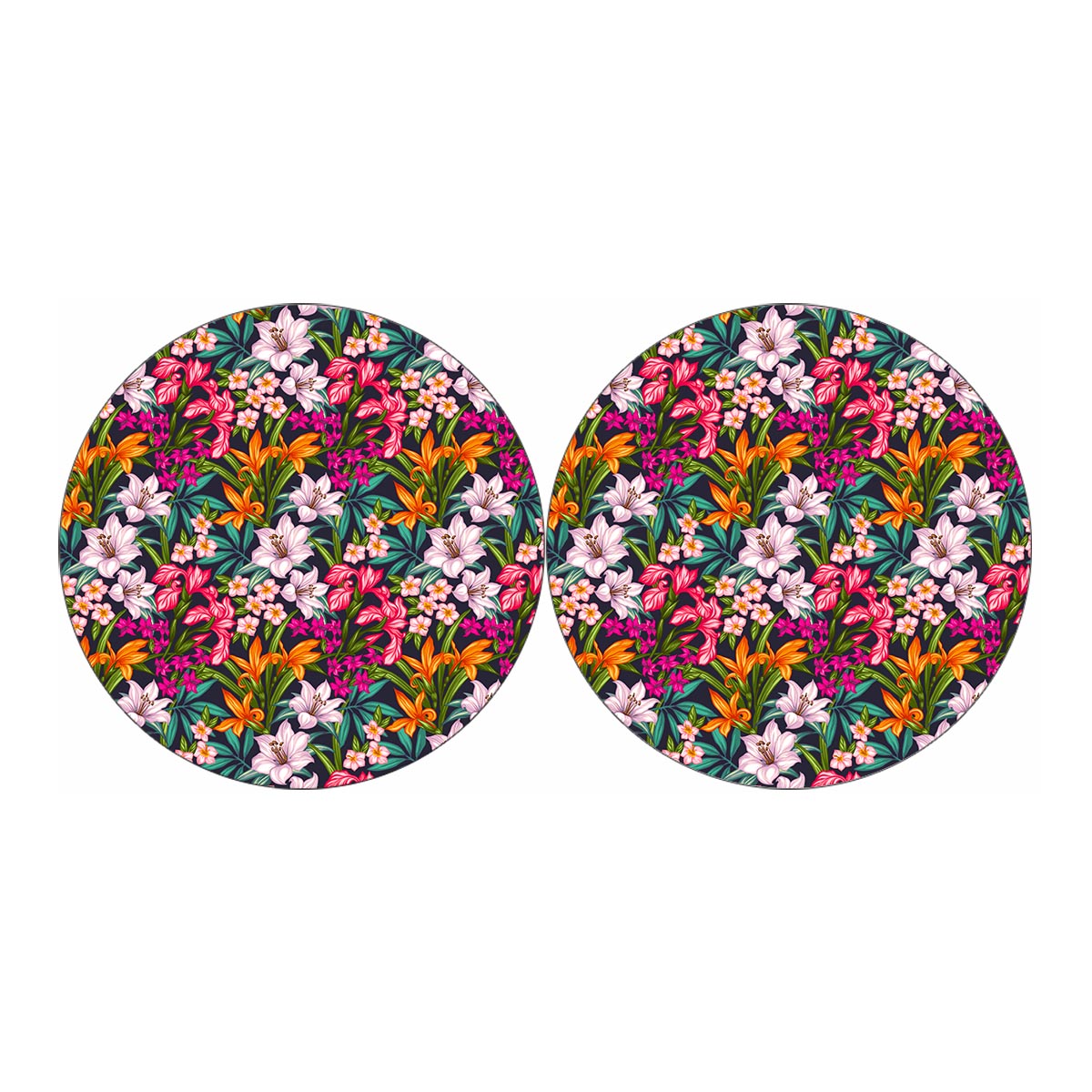 Tropical Flowers Pattern Print Car Coasters