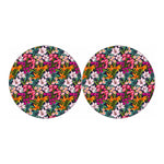 Tropical Flowers Pattern Print Car Coasters