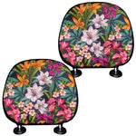 Tropical Flowers Pattern Print Car Headrest Covers