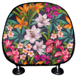 Tropical Flowers Pattern Print Car Headrest Covers