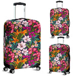 Tropical Flowers Pattern Print Luggage Cover GearFrost
