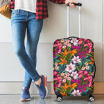 Tropical Flowers Pattern Print Luggage Cover GearFrost