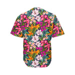 Tropical Flowers Pattern Print Men's Baseball Jersey