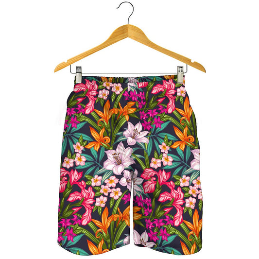 Tropical Flowers Pattern Print Men's Shorts