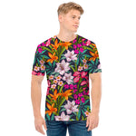 Tropical Flowers Pattern Print Men's T-Shirt