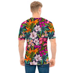 Tropical Flowers Pattern Print Men's T-Shirt