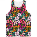 Tropical Flowers Pattern Print Men's Tank Top
