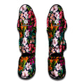 Tropical Flowers Pattern Print Muay Thai Shin Guards