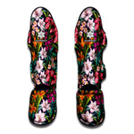 Tropical Flowers Pattern Print Muay Thai Shin Guard