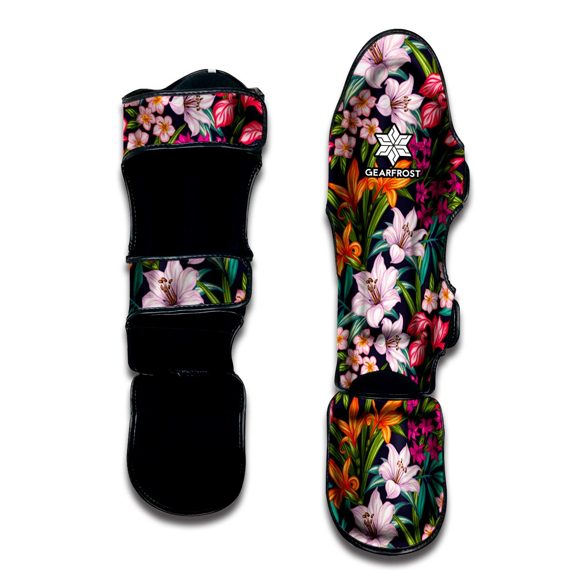 Tropical Flowers Pattern Print Muay Thai Shin Guard