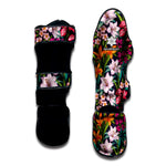 Tropical Flowers Pattern Print Muay Thai Shin Guard