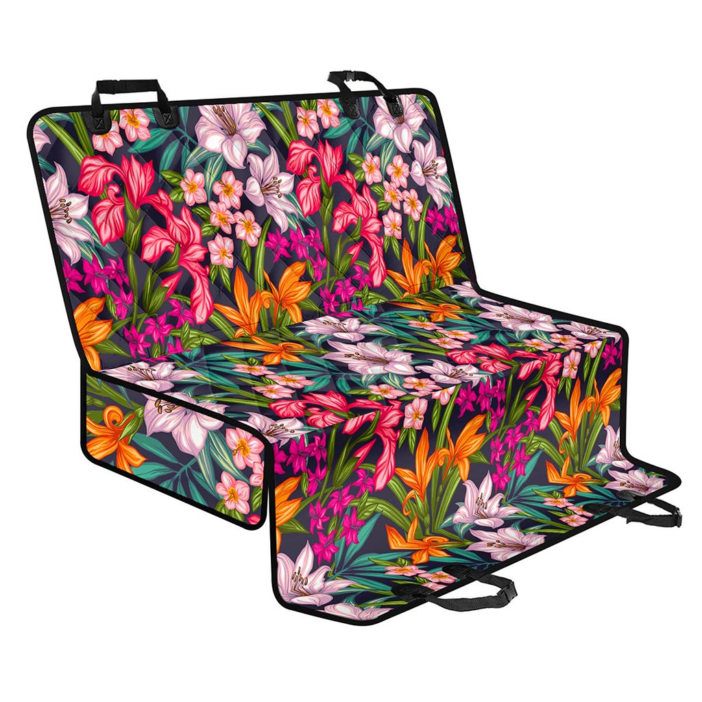 Tropical Flowers Pattern Print Pet Car Back Seat Cover