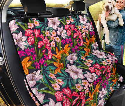 Tropical Flowers Pattern Print Pet Car Back Seat Cover