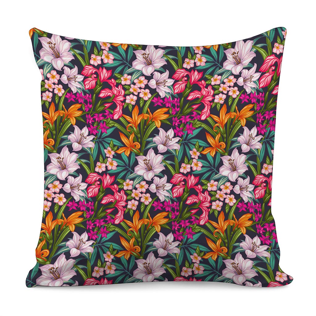 Tropical Flowers Pattern Print Pillow Cover