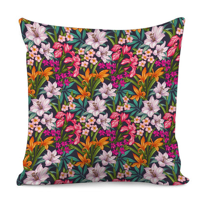 Tropical Flowers Pattern Print Pillow Cover