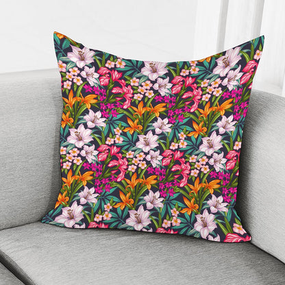 Tropical Flowers Pattern Print Pillow Cover