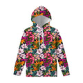 Tropical Flowers Pattern Print Pullover Hoodie