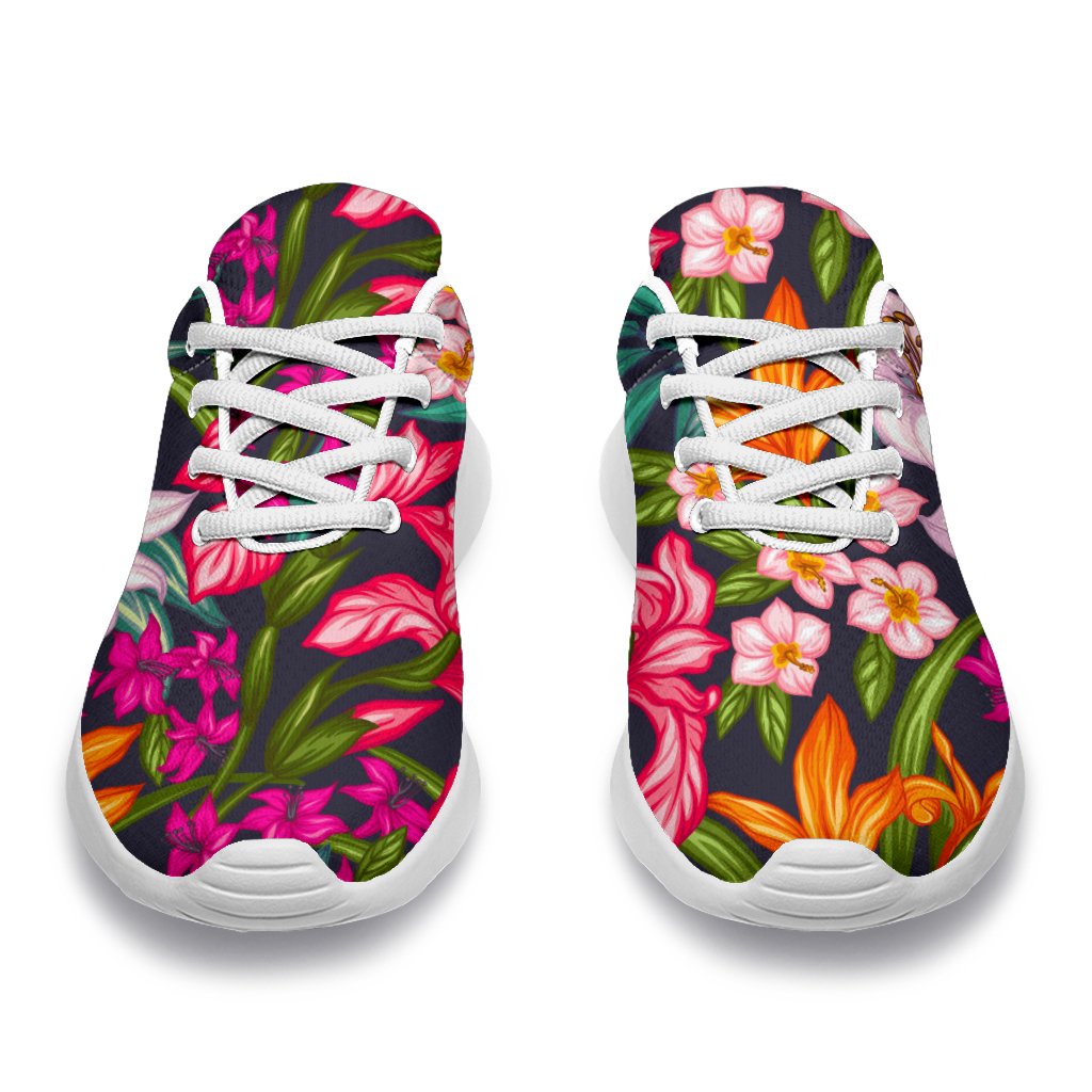 Tropical Flowers Pattern Print Sport Shoes GearFrost