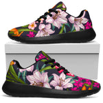 Tropical Flowers Pattern Print Sport Shoes GearFrost