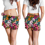 Tropical Flowers Pattern Print Women's Shorts