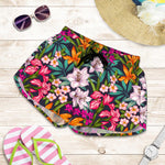 Tropical Flowers Pattern Print Women's Shorts