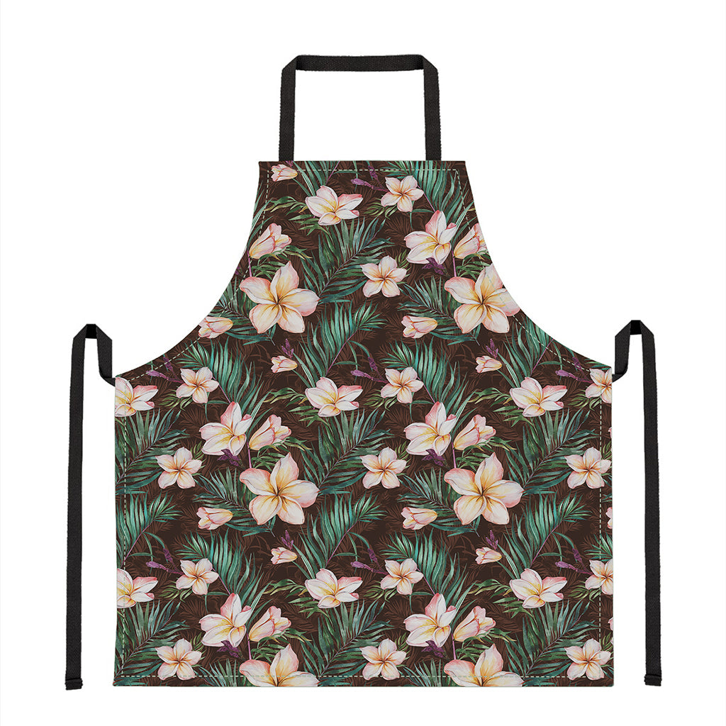 Tropical Frangipani Flower Print Apron