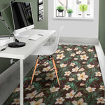 Tropical Frangipani Flower Print Area Rug