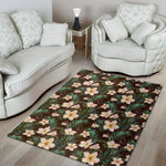 Tropical Frangipani Flower Print Area Rug