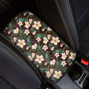 Tropical Frangipani Flower Print Car Center Console Cover