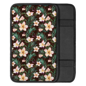 Tropical Frangipani Flower Print Car Center Console Cover