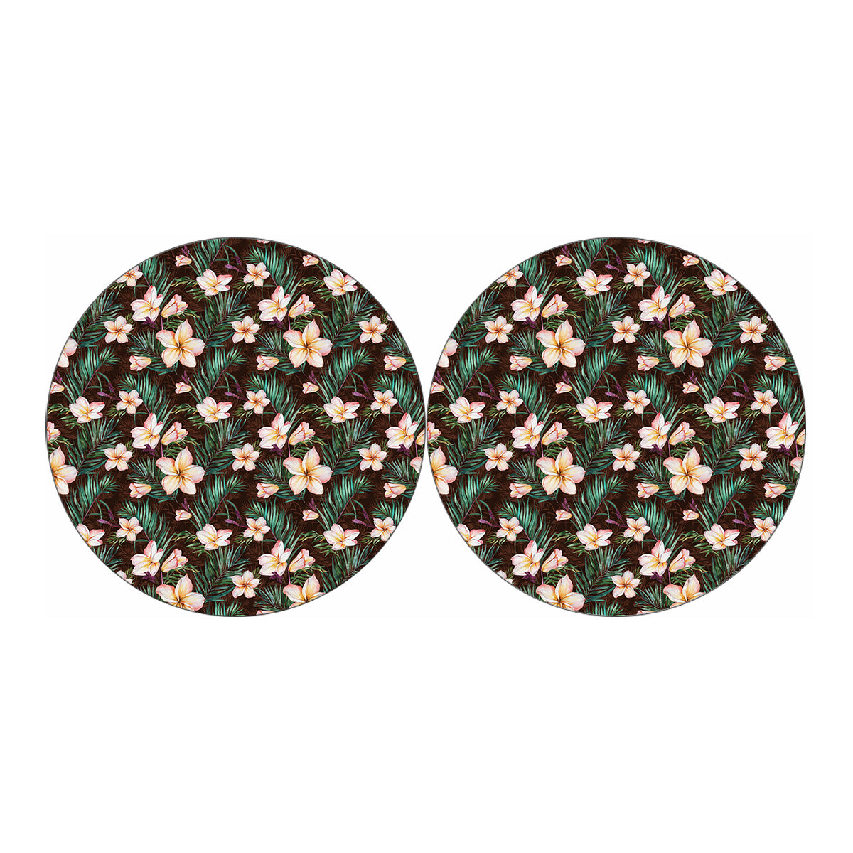 Tropical Frangipani Flower Print Car Coasters