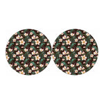 Tropical Frangipani Flower Print Car Coasters