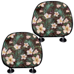 Tropical Frangipani Flower Print Car Headrest Covers