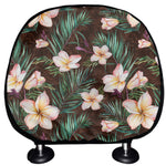 Tropical Frangipani Flower Print Car Headrest Covers