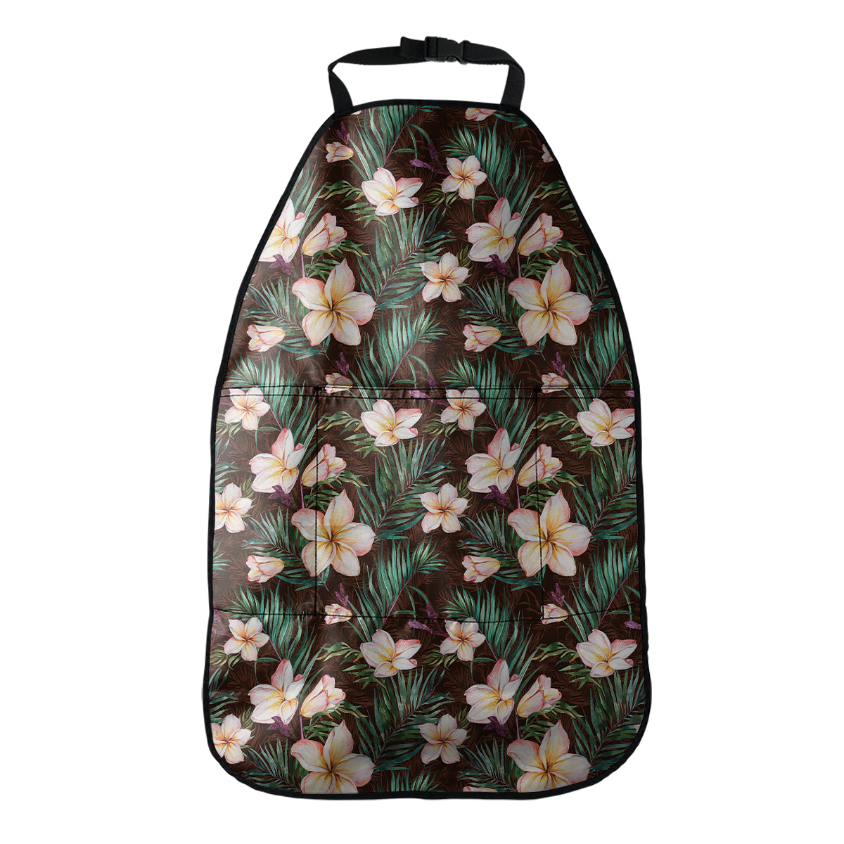 Tropical Frangipani Flower Print Car Seat Organizers